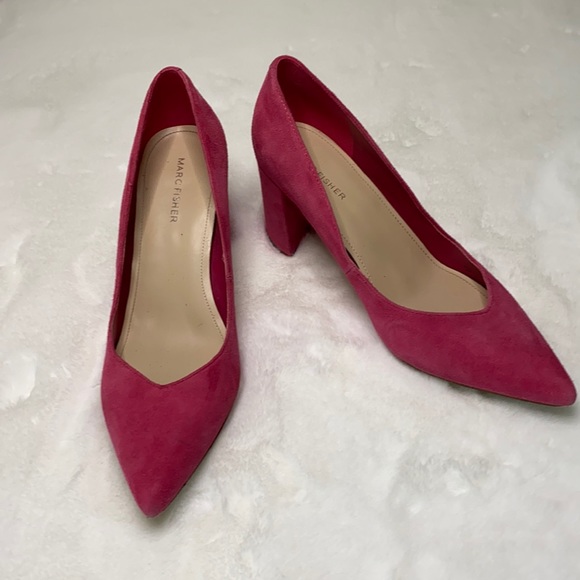 Marc Fisher Shoes - Marc Fisher Zala Pink Suede Heels Size 9